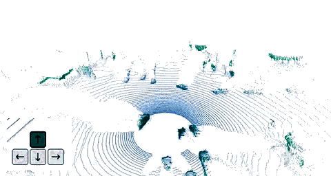 LidarVerse interactive action-conditioned LiDAR generation with keyboard controls on a white background
